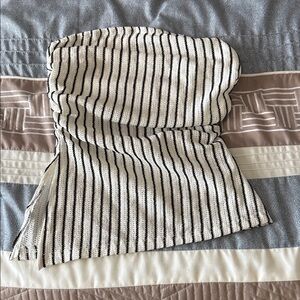 Striped Knit strapless top